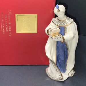 Lenox First Blessing Nativity, Manger,  King Balthazar with Box - EUC!